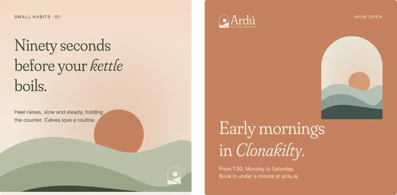 Ardú Physiotherapy: Social posts